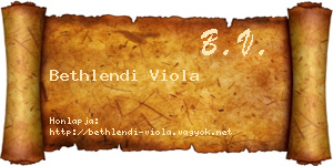 Bethlendi Viola névjegykártya